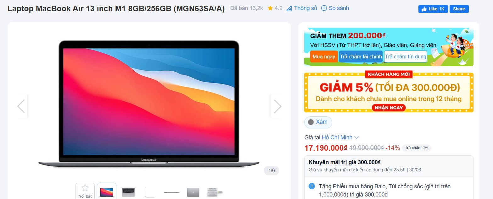 giảm giá macbook cực mạnh