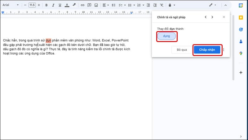 sua loi chinh ta tren google docs 2